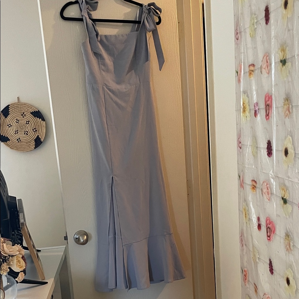 Luxe Lavender Midi Dress with Ruffle Hem